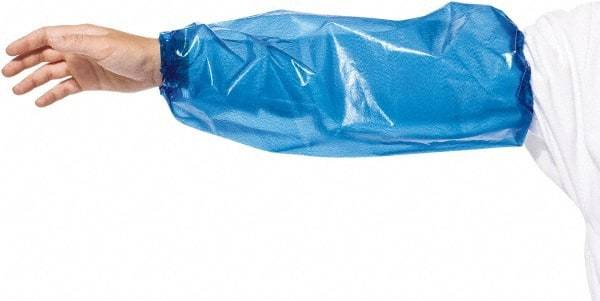 PolyConversions - Size Universal, Blue Polyolefin Sleeve - 18" Long Sleeve, Elastic Opening at Both Ends - Apex Tool & Supply