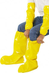 PolyConversions - Size L, Polyolefin, Non-Skid Boot Cover - Yellow, Chemical Resistant - Apex Tool & Supply
