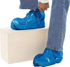 PolyConversions - Size M, Polyolefin, Non-Skid Shoe Cover - Blue, Chemical Resistant - Apex Tool & Supply
