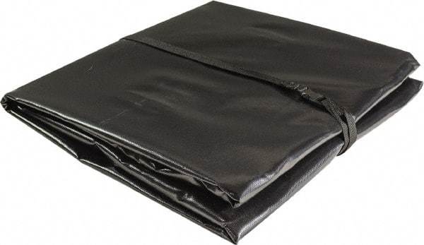 Justrite - 60" Long x 60" Wide Vinyl Tarp & Dust Cover - Black, Grommet - Apex Tool & Supply
