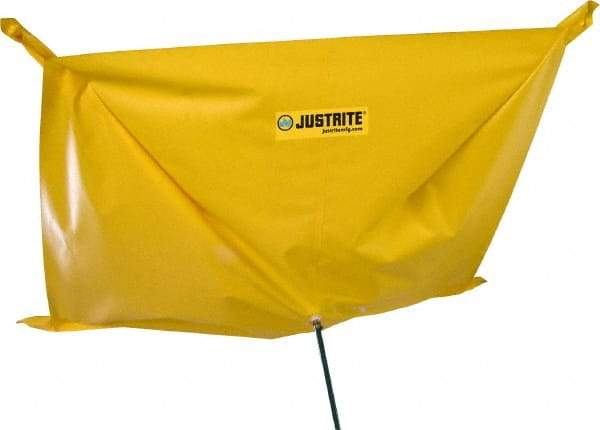 Justrite - 7' Diam, Square Roof Leak Diverter & Pipe Leak Diverter - 7' Long x 7' Wide, Yellow - Apex Tool & Supply