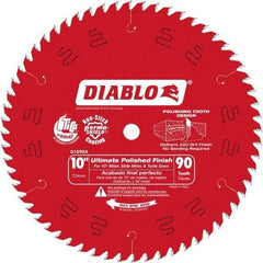 Freud - 10" Diam, 5/8" Arbor Hole Diam, 90 Tooth Wet & Dry Cut Saw Blade - Carbide-Tipped, Fine Finishing Action, Standard Round Arbor - Apex Tool & Supply