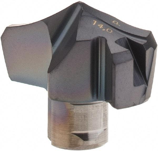 Iscar - Series HCP-IQ, 14mm Diam Grade IC908 Replaceable Drill Tip - Carbide, TiAlN/TiN Finish, 14 Seat Size - Apex Tool & Supply