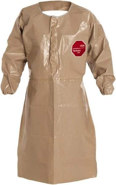 Dupont - Size 4XL, 44" Long, Coat Apron - Tychem CPF 3, 18 oz, Tan - Apex Tool & Supply