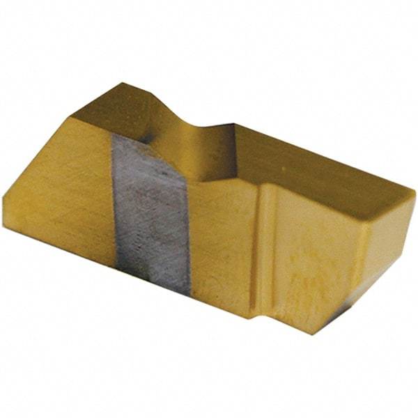 Tool-Flo - 3125FLGD Grade AC3R, 3.18mm Cutting Width Carbide Grooving Insert - 1/4" Max Depth of Cut, Right Hand, 0.005 to 0.01" Corner Radius, TiAlN Finish - Apex Tool & Supply