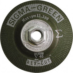 Rex Cut Product - 46 Grit, 4-1/2" Wheel Diam, Type 27 Depressed Center Wheel - Zirconia Alumina/Aluminum Oxide Blend - Apex Tool & Supply