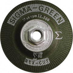 Rex Cut Product - 60 Grit, 4-1/2" Wheel Diam, Type 27 Depressed Center Wheel - Zirconia Alumina/Aluminum Oxide Blend - Apex Tool & Supply