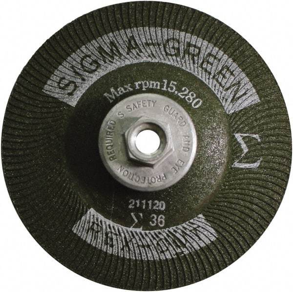 Rex Cut Product - 36 Grit, 4" Wheel Diam, Type 27 Depressed Center Wheel - Zirconia Alumina/Aluminum Oxide Blend - Apex Tool & Supply