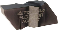 Tool-Flo - 4250FLG CB Grade AC3, 1/4" Cutting Width Carbide Grooving Insert - 1/4" Max Depth of Cut, Left Hand, 0.02 to 0.025" Corner Radius, AlTiN Finish - Apex Tool & Supply