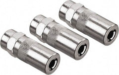 DeWALT - 10,000 Operating psi, 2" Long, 1/8 Thread, Nickel Plated Brass Fixed Grease Gun Coupler - NPT Thread, 10,000 psi Burst Pressure, Silver - Apex Tool & Supply