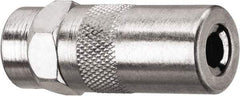 DeWALT - 10,000 Operating psi, 2" Long, 1/8 Thread, Nickel Plated Brass Fixed Grease Gun Coupler - NPT Thread, 10,000 psi Burst Pressure, Silver - Apex Tool & Supply