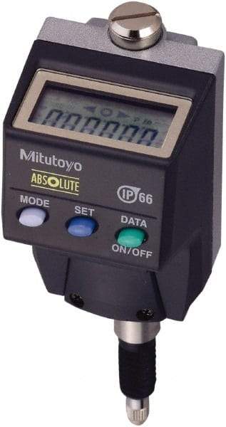 Mitutoyo - 0 to 5.6mm Range, 0.0005 & 0.00005" Graduation, Electronic Drop Indicator - Accurate to 0.00012", LCD Display - Apex Tool & Supply