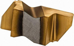 Hertel - 3047IR Grade HC120, 2.39mm Cutting Width Carbide Grooving Insert - 4.57mm Max Depth of Cut, Right Hand, 0.047" Corner Radius, TiN Finish - Apex Tool & Supply