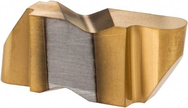 Hertel - 3078IR Grade HC120, 3.96mm Cutting Width Carbide Grooving Insert - 4.57mm Max Depth of Cut, Right Hand, 0.078" Corner Radius, TiN Finish - Apex Tool & Supply