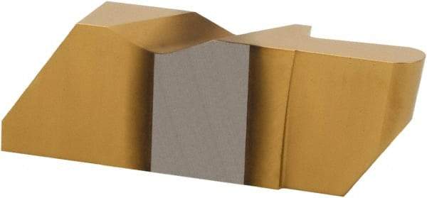 Hertel - 4125IRD Grade HC120, 6.35mm Cutting Width Carbide Grooving Insert - 1/2" Max Depth of Cut, Left Hand, 1/8" Corner Radius, TiN Finish - Apex Tool & Supply