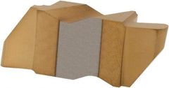 Hertel - 3031IR Grade HC335, 1.57mm Cutting Width Carbide Grooving Insert - 3.18mm Max Depth of Cut, Right Hand, 0.031" Corner Radius, TiN Finish - Apex Tool & Supply