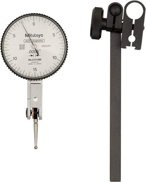 Mitutoyo - 0.03" Range, 0-15-0 Dial Reading, 0.0005" Graduation Dial Drop Indicator - 40mm Dial, 1/2" Range per Revolution, Includes NIST Traceability Certification - Apex Tool & Supply