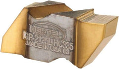 Hertel - 2125IGP Grade HC335, 3.18mm Cutting Width Carbide Grooving Insert - 2.79mm Max Depth of Cut, Left Hand, TiN Finish - Apex Tool & Supply