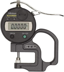 Mitutoyo - 0.47" Measurement, 0.01mm Resolution Electronic Thickness Gage - Accurate up to 0.001" - Apex Tool & Supply
