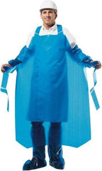 PolyConversions - 35" Wide x 55" Long x 8 mil Thick Chemical Resistant Bib Apron - Polyolefin, Blue, Waterproof, Resists Chemicals, Fats, Oils, Dry Particles, Liquid Splashes - Apex Tool & Supply