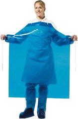 PolyConversions - 35" Wide x 45" Long x 8 mil Thick Chemical Resistant Bib Apron - Polyolefin, Blue, Waterproof, Resists Chemicals, Fats, Oils, Dry Particles, Liquid Splashes - Apex Tool & Supply