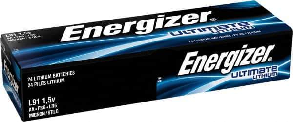 Energizer - Size AA, Lithium, Standard Battery - 1.5 Volts, Button Tab Terminal, FR6 - Apex Tool & Supply