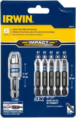 Irwin - 6 Piece, Phillips, Square Handle, Drive Set - #1, #2 - Apex Tool & Supply