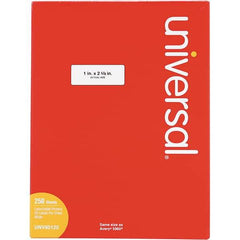 UNIVERSAL - 2-5/8" Long, White Paper Laser Label - For Inkjet Printers, Laser Printers - Apex Tool & Supply