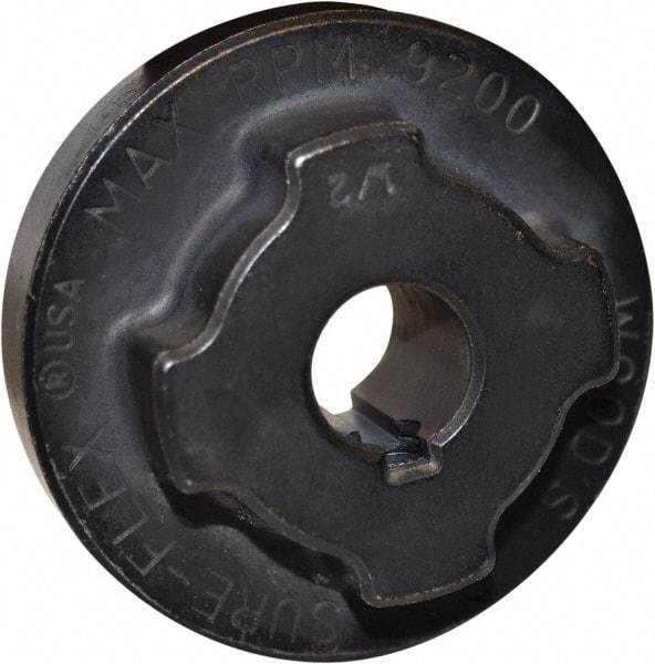TB Wood's - 1/2" Max Bore Diam, 1/8" x 1/16" Keyway Width x Depth, 2-1/16" Hub, 3 Flexible Coupling Flange - 2-1/16" OD, 51/64" OAL, Sintered Steel, Type J - Apex Tool & Supply