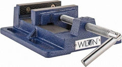 Wilton - 4-1/2" Jaw Opening Capacity x 1-1/2" Throat Depth, Horizontal Drill Press Vise - 4" Wide x 1-1/2" High Jaw, Stationary Base, Standard Speed, 7" OAL x 2.4" Overall Height, Steel - Apex Tool & Supply