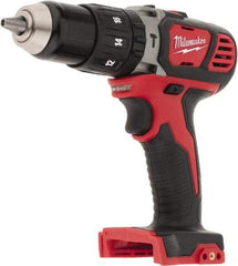 Milwaukee Tool - 18 Volt 1/2" Keyless Chuck Cordless Hammer Drill - 0 to 28,800 BPM, 0 to 1,800 RPM, Reversible - Apex Tool & Supply
