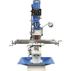 Summit - 9" Table Width x 49" Table Length, Electronic Variable Speed Control, 3 Phase Knee Milling Machine - R8 Spindle Taper, 3 hp - Apex Tool & Supply