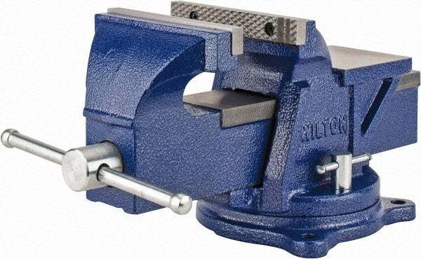 Wilton - 6" Jaw Width, 6" Opening Capacity, 3" Throat Depth, Steel Swivel Bench Vise - Bolt Down Base Attachment - Apex Tool & Supply