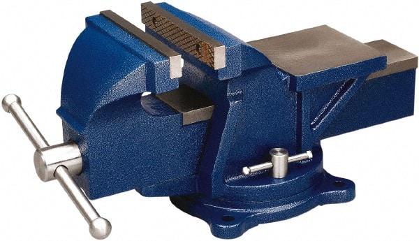 Wilton - 5" Jaw Width, 5" Opening Capacity, 2-1/2" Throat Depth, Steel Swivel Bench Vise - Bolt Down Base Attachment - Apex Tool & Supply