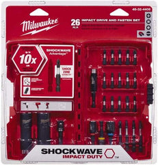 Milwaukee Tool - 26 Piece, Screwdriver Power Bit Set - #1 to #3 Phillips, 1/4 to 9/16" Hex, T20 to T30 Torx - Apex Tool & Supply