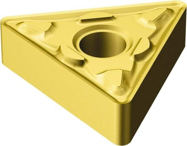 Sandvik Coromant - TNMG332 MM Grade 2035 Carbide Turning Insert - TiAlN/TiN Finish, 60° Triangle, 3/8" Inscr Circle, 3/16" Thick, 1/32" Corner Radius - Apex Tool & Supply
