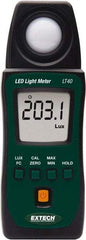 Extech - AAA Batteries, 40,000 FC, LCD Display, Color Corrected Photodiode, Light Meter - 3 Accuracy, Compatible with LED Lighting - Apex Tool & Supply