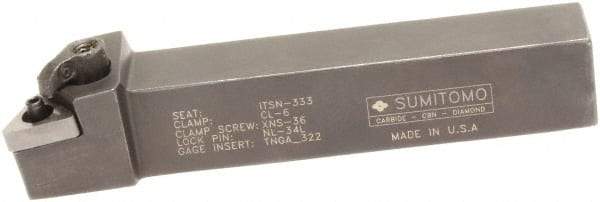 Sumitomo - MTJN, Right Hand Cut, -3° Lead Angle, 3/4" Shank Height x 3/4" Shank Width, Negative Rake Indexable Turning Toolholder - 4-1/2" OAL, TNMG 322 Insert Compatibility, Series Multi-Option - Apex Tool & Supply