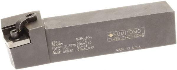Sumitomo - MCKN, Right Hand Cut, 15° Lead Angle, 3/4" Shank Height x 3/4" Shank Width, Negative Rake Indexable Turning Toolholder - 4-1/2" OAL, CNMG 432 Insert Compatibility, Series Multi-Option - Apex Tool & Supply