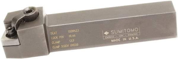 Sumitomo - MSRN, Right Hand Cut, 15° Lead Angle, 1-1/4" Shank Height x 1-1/4" Shank Width, Positive Rake Indexable Turning Toolholder - 6" OAL, SNMG 543 Insert Compatibility, Series Multi-Option - Apex Tool & Supply