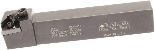 Sumitomo - MTGN, Right Hand Cut, 0° Lead Angle, 3/4" Shank Height x 3/4" Shank Width, Negative Rake Indexable Turning Toolholder - 4-1/2" OAL, TNMG 322 Insert Compatibility, Series Multi-Option - Apex Tool & Supply