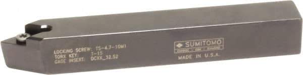 Sumitomo - SDPC, Neutral Cut, 27.5° Lead Angle, 3/8" Shank Height x 3/8" Shank Width, Neutral Rake Indexable Turning Toolholder - 4-1/2" OAL, DC.. 21.51 Insert Compatibility, Series Screw Lock - Apex Tool & Supply