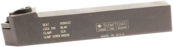 Sumitomo - MSDN, Neutral Cut, 45° Lead Angle, 1" Shank Height x 1" Shank Width, Negative Rake Indexable Turning Toolholder - 6" OAL, SNMG 43 Insert Compatibility, Series Multi-Option - Apex Tool & Supply