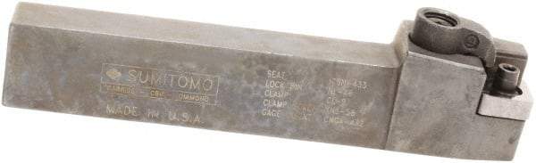 Sumitomo - MCRN, Left Hand Cut, 15° Lead Angle, 3/4" Shank Height x 3/4" Shank Width, Positive Rake Indexable Turning Toolholder - 4-1/2" OAL, CNMG 432 Insert Compatibility, Series Multi-Option - Apex Tool & Supply