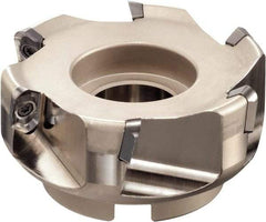 Sumitomo - 4 Inserts, 80mm Cut Diam, 25.4mm Arbor Diam, 22.99mm Max Depth of Cut, Indexable Square-Shoulder Face Mill - 50mm High, AECT 1604 Insert Compatibility, Through Coolant, Series WaveMill - Apex Tool & Supply