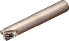 Sumitomo - 1" Cut Diam, 1" Shank Diam, Cylindrical Shank Indexable High-Feed End Mill - Screw & Clamp Holding Method, WDMT Insert, Through Coolant - Apex Tool & Supply
