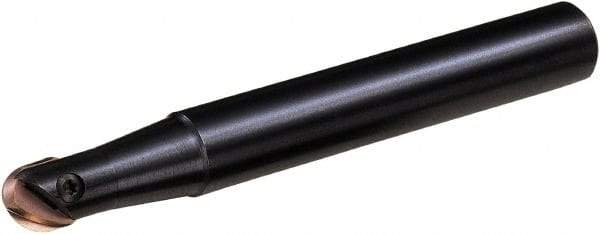 Sumitomo - 5/8" Cut Diam, 0.47" Max Depth of Cut, 1" Shank Diam, 5.546" OAL, Indexable Ball Nose End Mill - 3.265" Head Length, Straight Shank, WBMF Toolholder, ZPGU2.5S Insert - Apex Tool & Supply