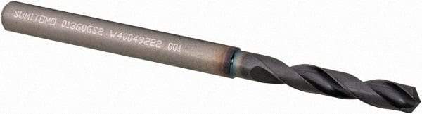 Sumitomo - 3.45mm 135° Solid Carbide Screw Machine Drill Bit - TiAlCr/TiSi Finish, 0.748" Flute Length, 2.126" OAL - Apex Tool & Supply