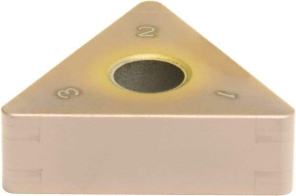 Sumitomo - 6NC-TNGA331 Grade BNC160 PCBN Turning Insert - TiN Finish, 60° Triangle, 3/8" Inscr Circle, 3/16" Thick, 1/64" Corner Radius - Apex Tool & Supply