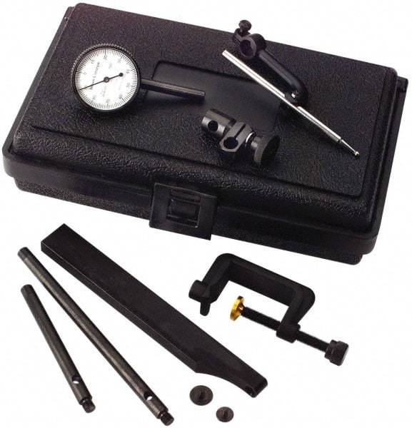 TESA Brown & Sharpe - 8 Piece, 0mm to 0.2mm Measuring Range, 38mm Dial Diam, 0-100 Dial Reading, White Dial Test Indicator Kit - 12.7mm Contact Point Length, 0.001mm Dial Graduation - Apex Tool & Supply